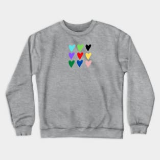 Colorful Hearts Mug, Mask, Pin, Tote Crewneck Sweatshirt